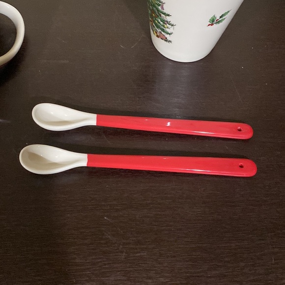 New Spode Christmas Tree Peppermint Cocoa Mugs with spoons - Picture 7 of 9